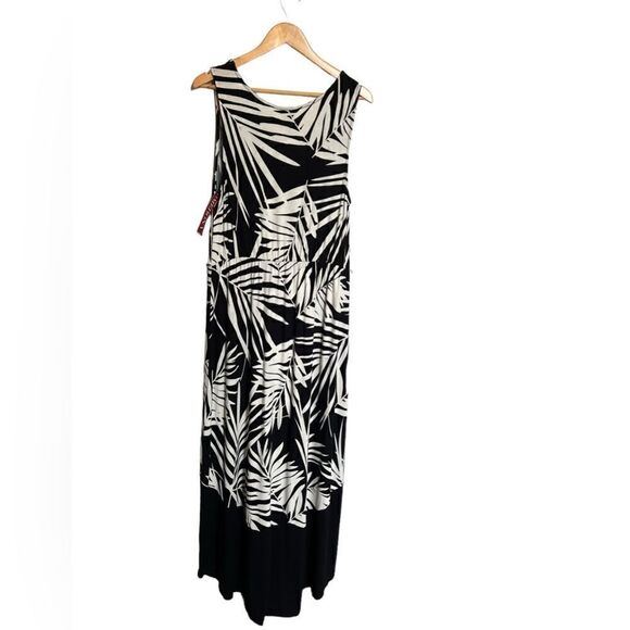 NWT Merona Black & Cream Palm Leaf Tank Maxi Dress Size XL - Picture 6 of 6
